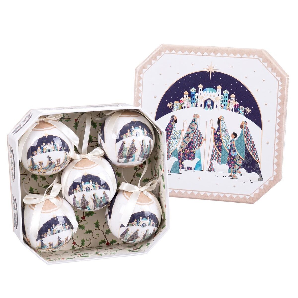 Boules de Noël multicolores — Lot de 5 — vue 2 sur 3
