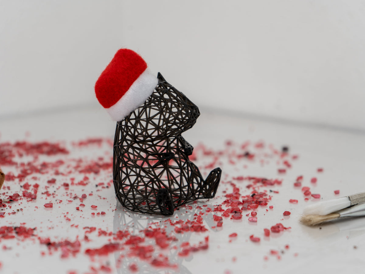 Figurine de Noël — animal filaire avec bonnet — vue 3 sur 5