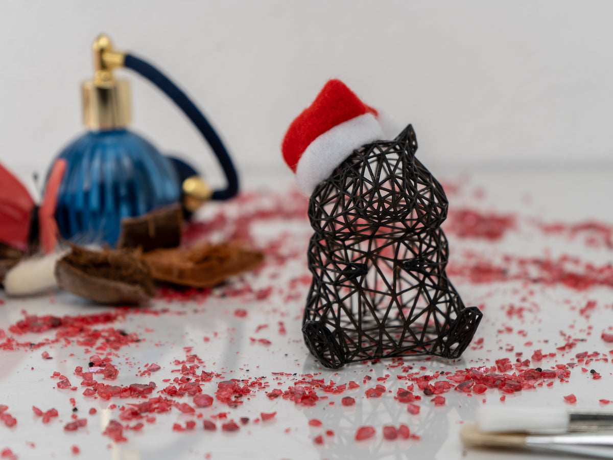 Figurine de Noël — animal filaire avec bonnet — vue 2 sur 5