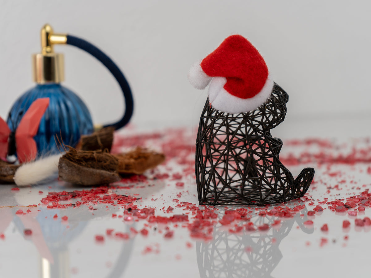 Figurine de Noël — animal filaire avec bonnet — vue 4 sur 5
