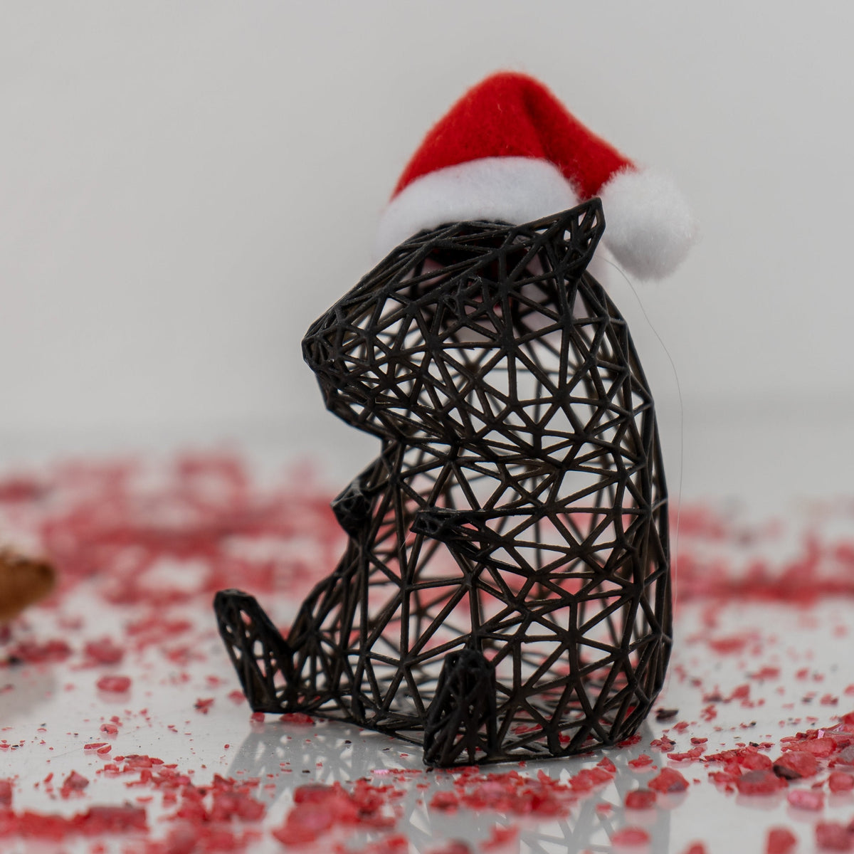 Figurine de Noël — animal filaire avec bonnet — vue 1 sur 5
