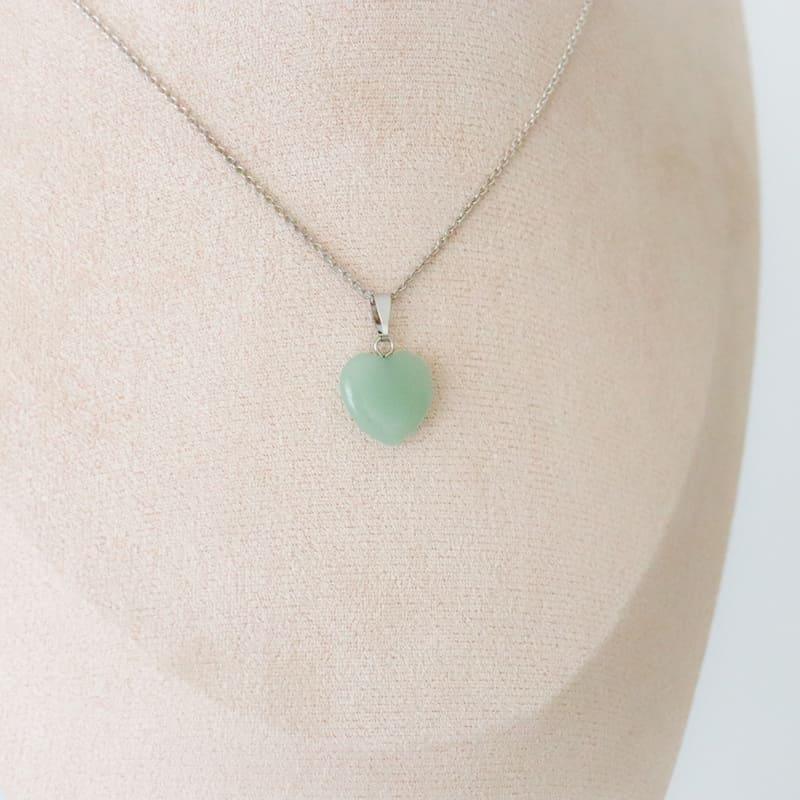 Pendentif Cœur en aventurine verte