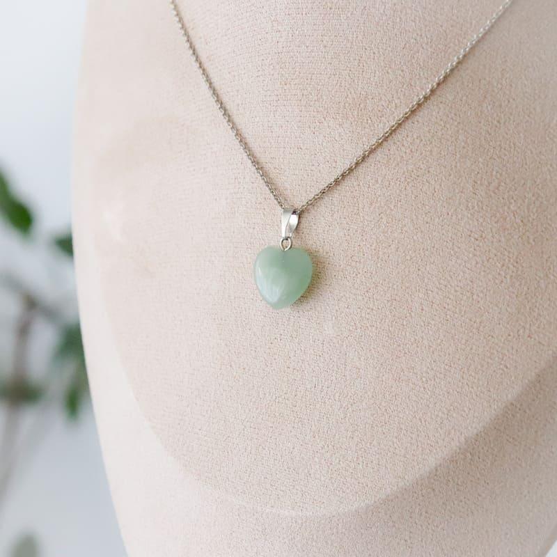 Pendentif Cœur en aventurine verte