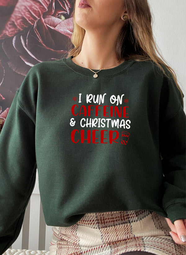Sweat de Noël « I Run On Caffeine & Christmas Cheer » — vue 4 sur 5