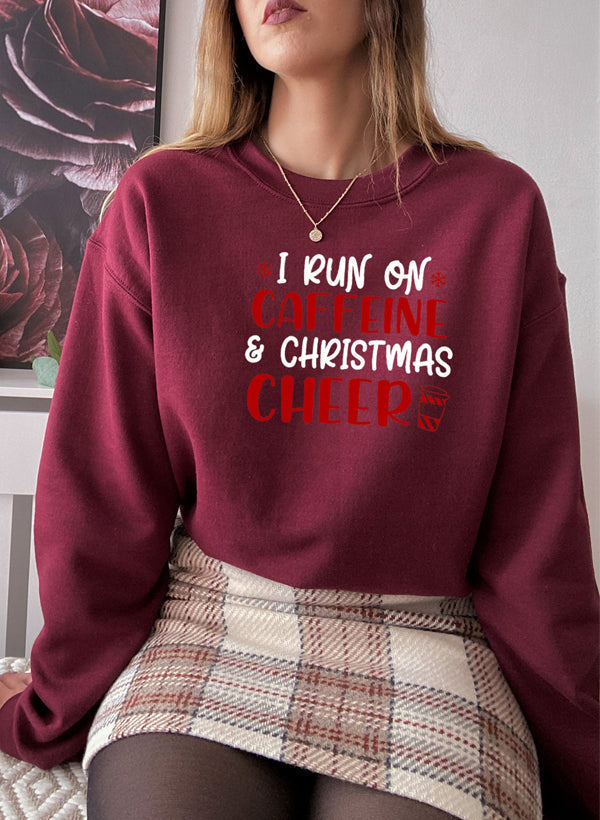 Sweat de Noël « I Run On Caffeine & Christmas Cheer » — vue 3 sur 5