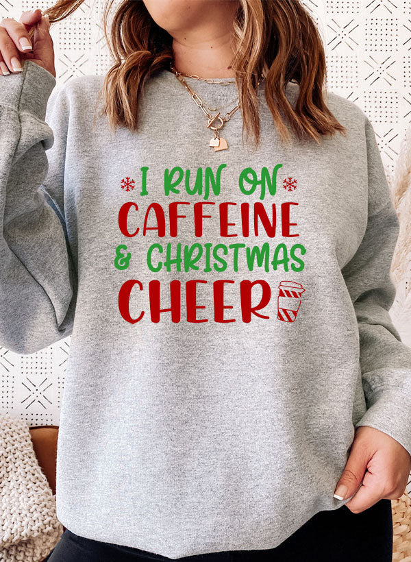 Sweat de Noël « I Run On Caffeine & Christmas Cheer » — vue 5 sur 5