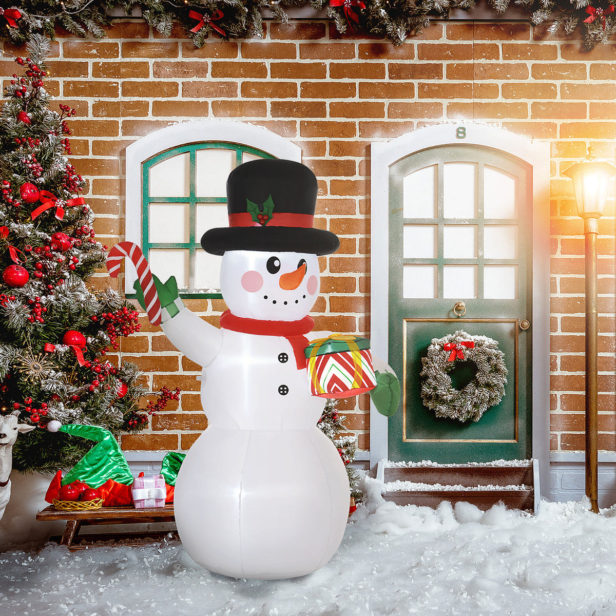 Bonhomme de neige gonflable lumineux 180 cm — vue 1 sur 9