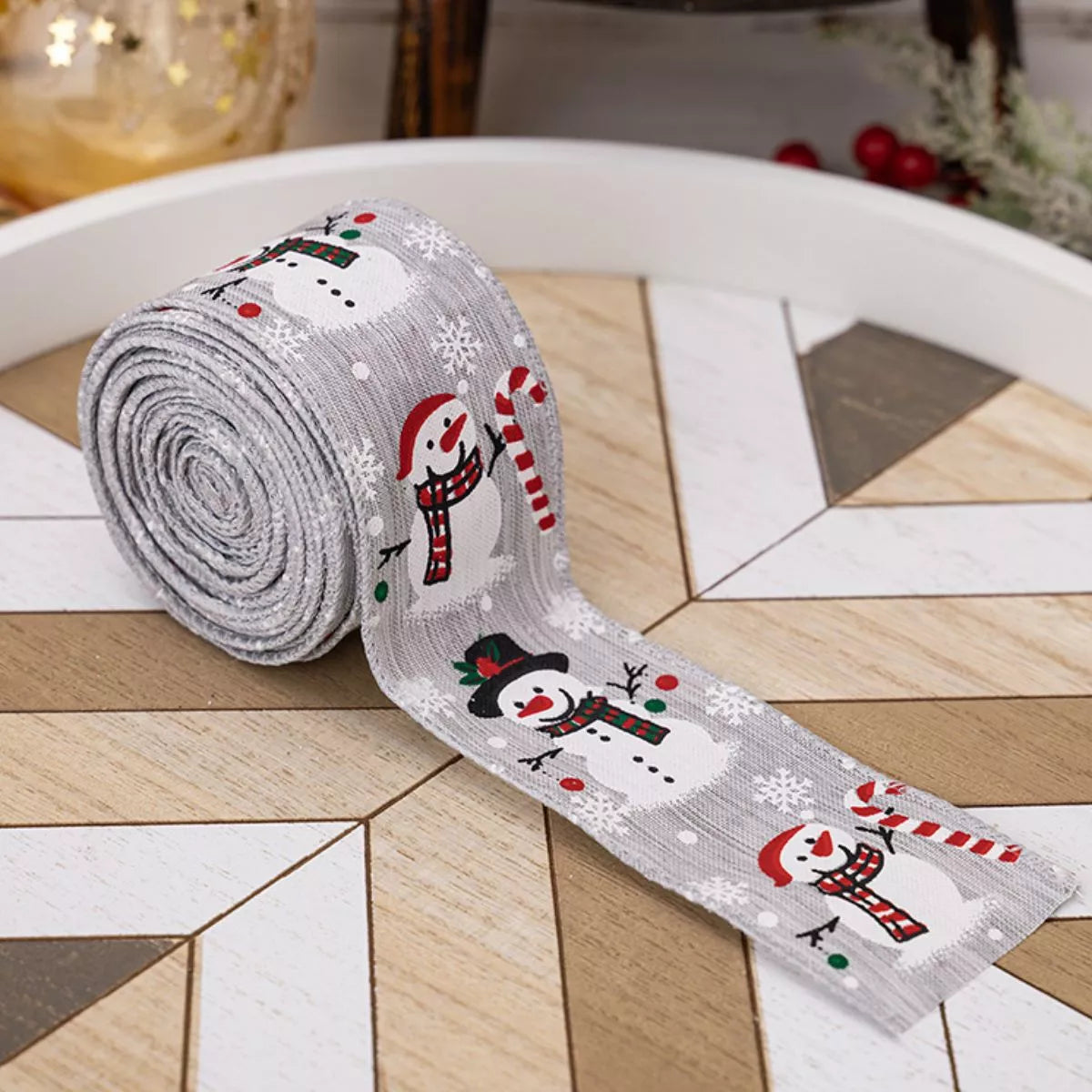 Ruban décoratif — Bonhomme de neige — vue 6 sur 6