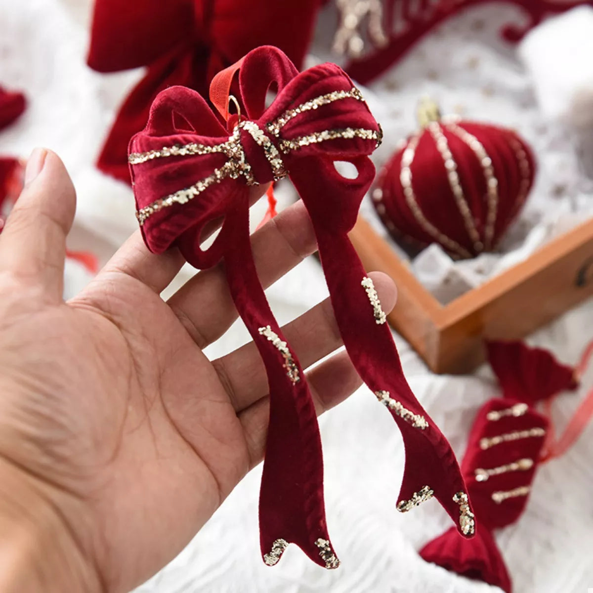 Suspension de Noël en velours — 4 modèles — vue 3 sur 8