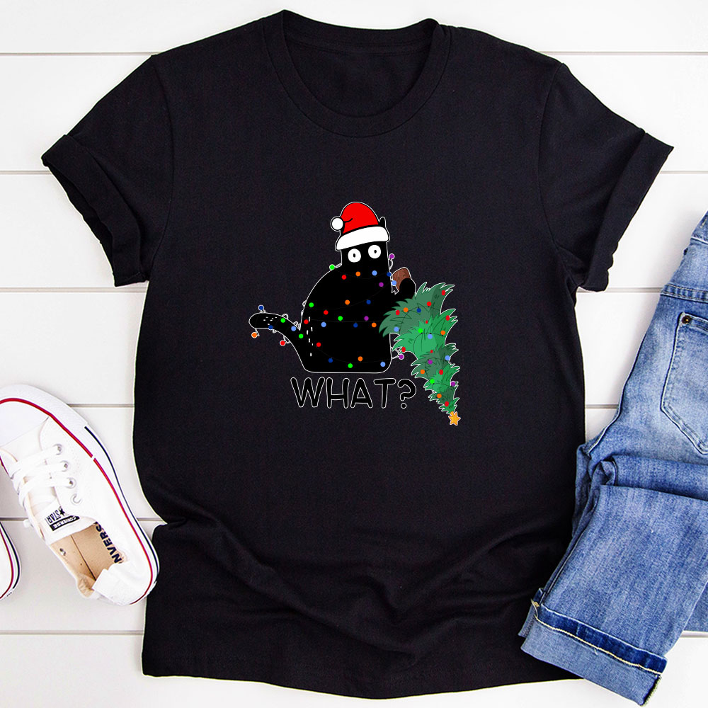 T-shirt de Noël « What Cat Christmas Tree » — photo 1