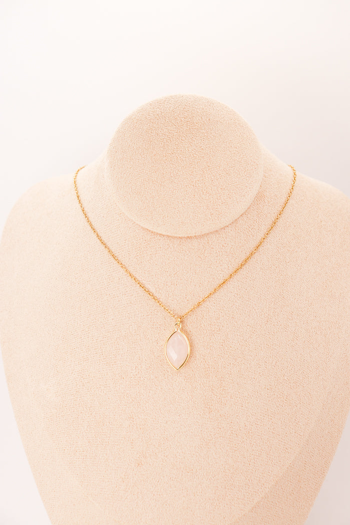 Pendentif Amande en quartz rose — photo 4