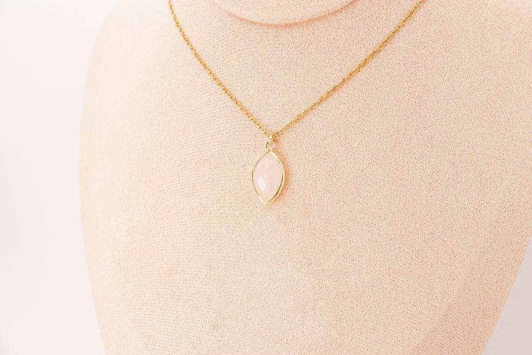 Pendentif Amande en quartz rose — photo 3