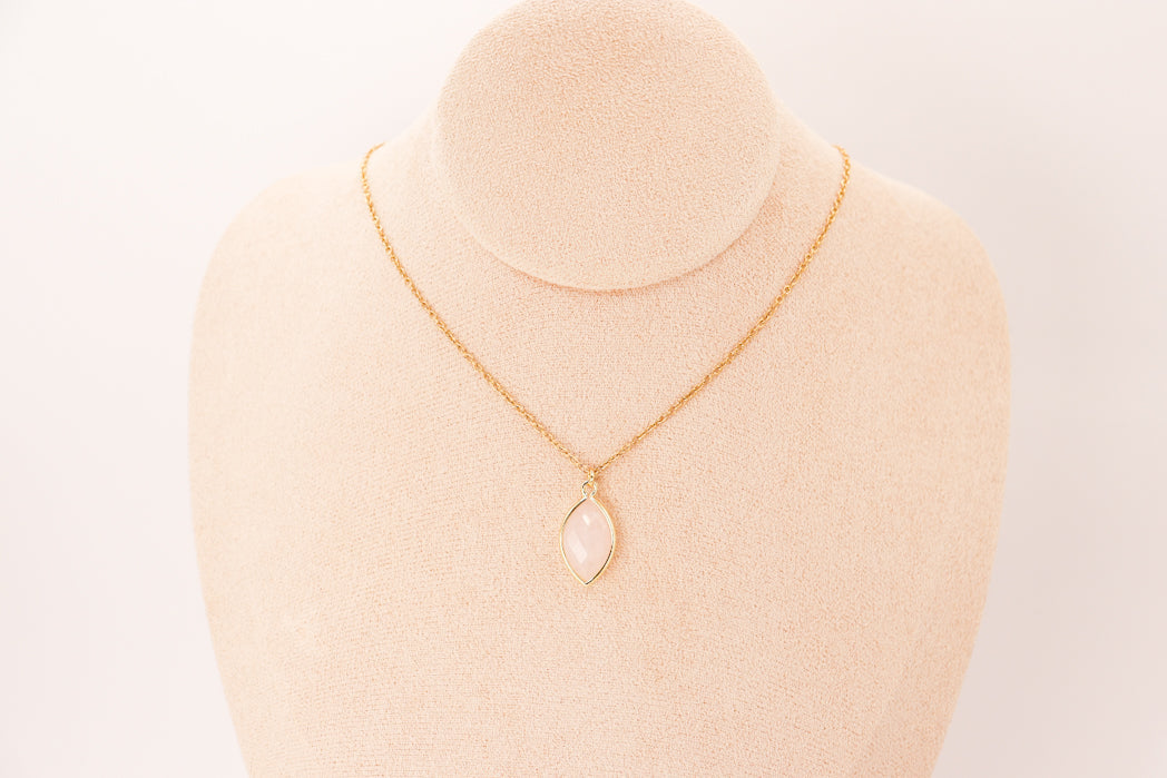 Pendentif Amande en quartz rose — photo 2