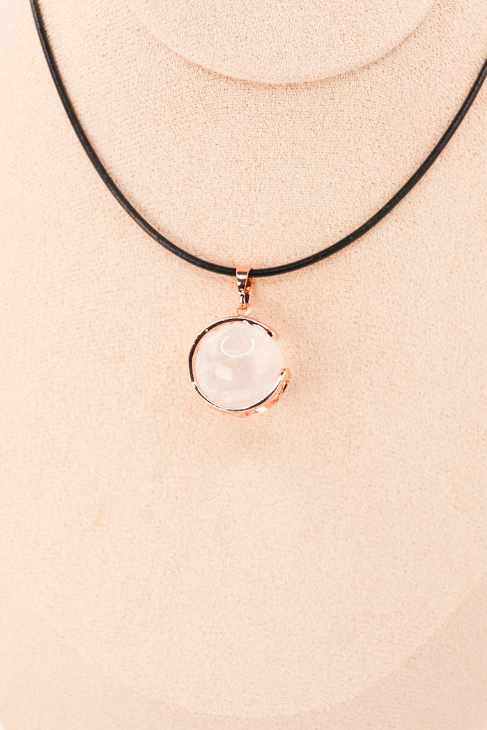 Pendentif Sphère de Lune en cristal de roche — photo 3