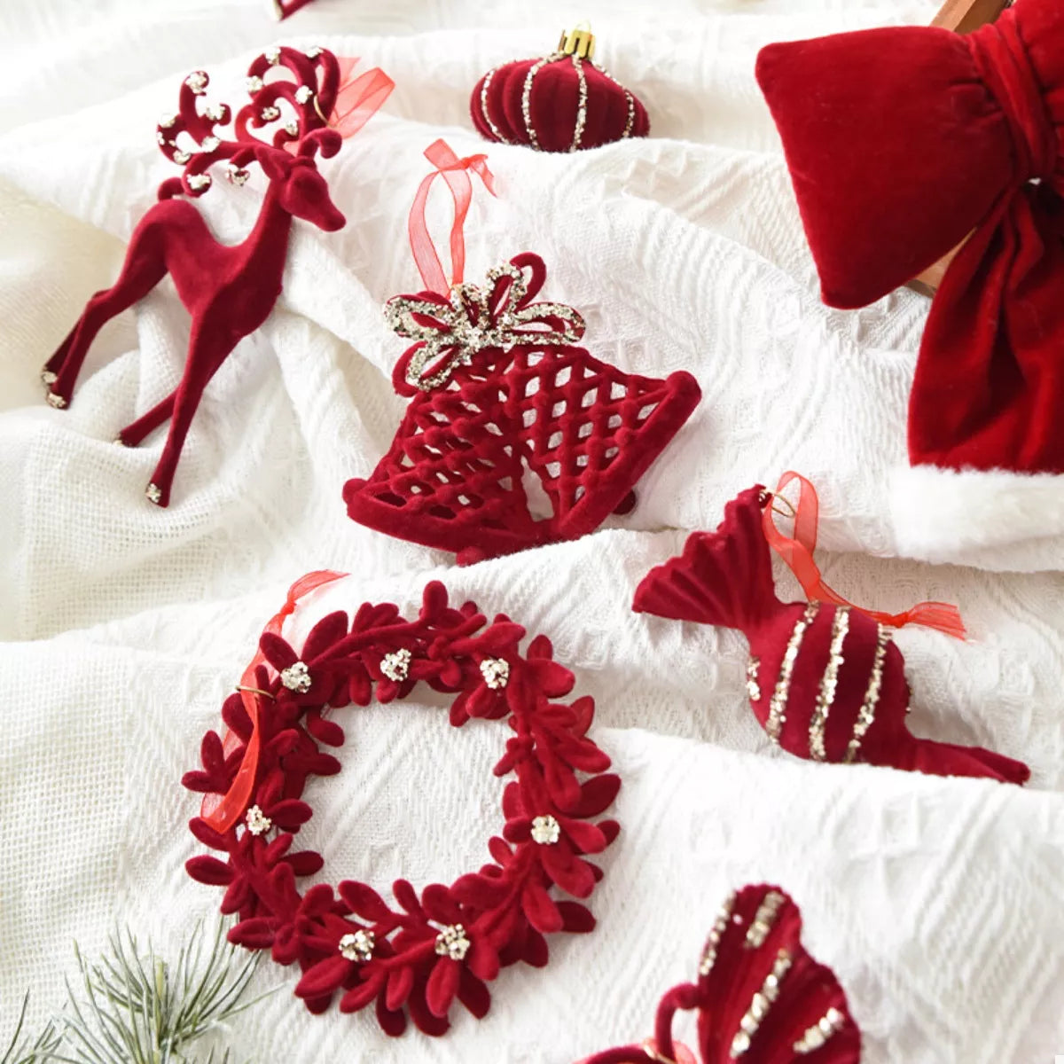 Suspension de Noël en velours — 4 modèles — vue 8 sur 8
