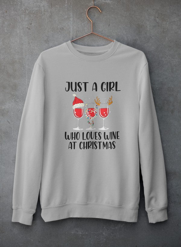 Sweat de Noël « Just A Girl Who Loves Wine At Christmas »